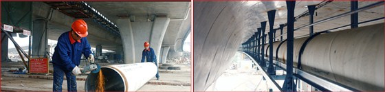 熱烈祝賀福州金山大橋內(nèi)襯不銹鋼輸水管道工程圓滿竣工！